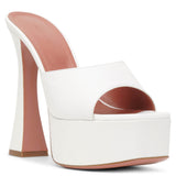 Dalida 140 white nappa mules