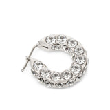 Jahleel hoop small white silver crystal earrings