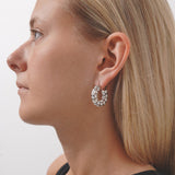 Jahleel hoop small white silver crystal earrings