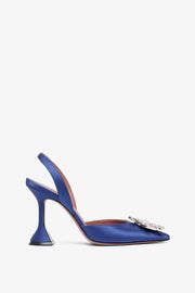 Begum sling 95 blue satin pumps