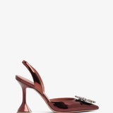 Begum sling 95 brown metallic patent pumps