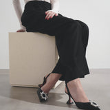 Begum sling 70 crystal embellished black leather pumps