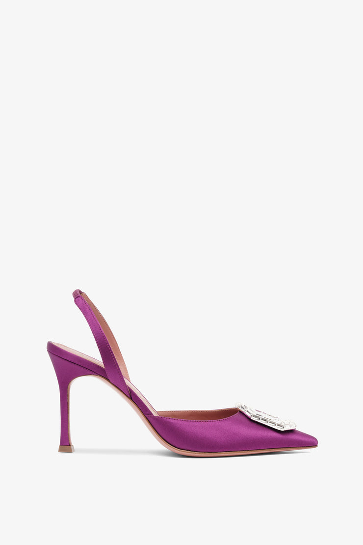 Camelia sling 90 purple satin pumps