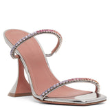 Gilda 95 grey metallic patent sandals