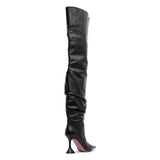 Olivia 95 black leather over knee boots