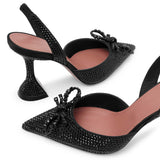 Rosie sling 95 black crystal pumps