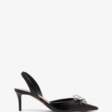 Rosie sling 60 black leather pumps