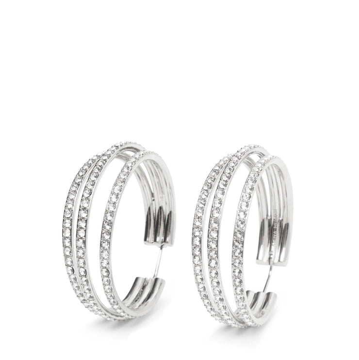 Vittoria hoop white and silver crystal earrings