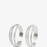 Vittoria hoop white and silver crystal earrings