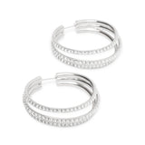 Vittoria hoop white and silver crystal earrings