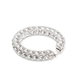 Jah hoop big white and silver crystal earrings