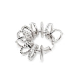 Multi ring hoop big white and silver crystal earrings