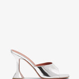 Lupita 95 silver mirror patent mules