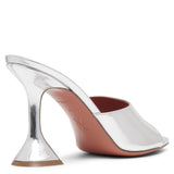 Lupita 95 silver mirror patent mules
