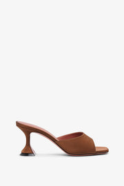 Lupita 70 brown satin mules