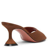 Lupita 70 brown satin mules