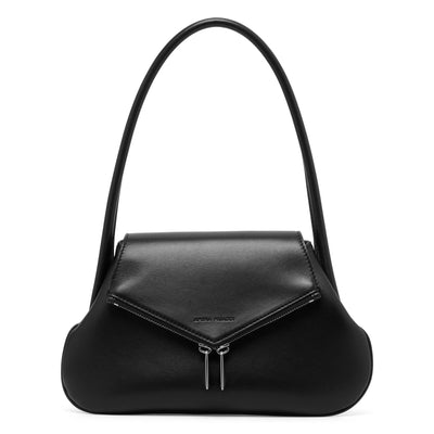 Gemini black leather shoulder bag