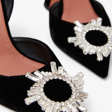 Begum sling 95 black velvet pumps
