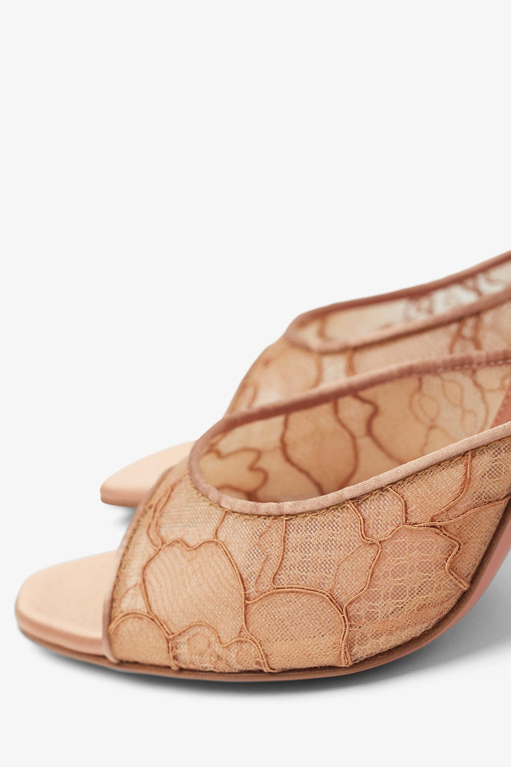 Alexa 95 beige lace mules