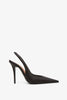 Anok 105 black satin slingback pumps