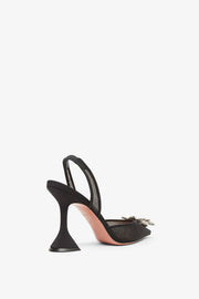 Begum 95 black mesh slingback pumps