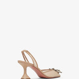 Begum 70 beige mesh slingback pumps
