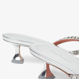 Gigi 45 silver thong mules
