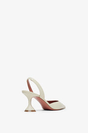 Holli 70 white leather slingbacks