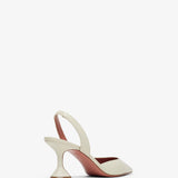 Holli 70 white leather slingbacks