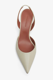 Holli 70 white leather slingbacks