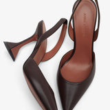 Holli 95 brown leather slingbacks