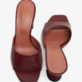 Lupita 70 dark red leather slippers