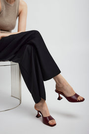 Lupita 70 dark red leather slippers