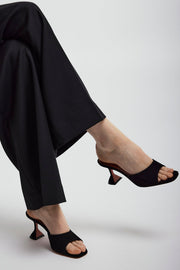 Lupita 70 black suede slippers