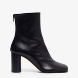 Black ankle boot on a white background