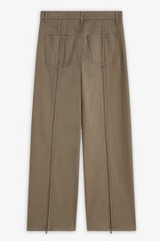 Back zips khaki jeans