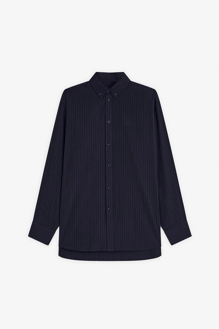 Button blue collar shirt