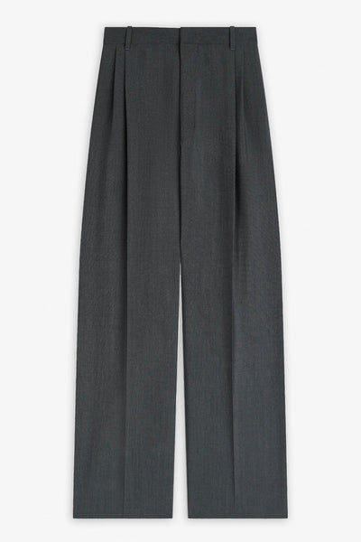 Double grey pleat trousers