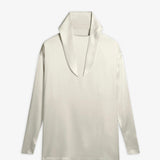 Liquid cream knot collar top