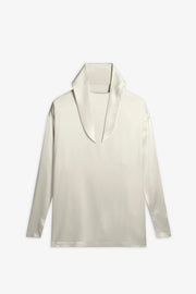 Liquid cream knot collar top