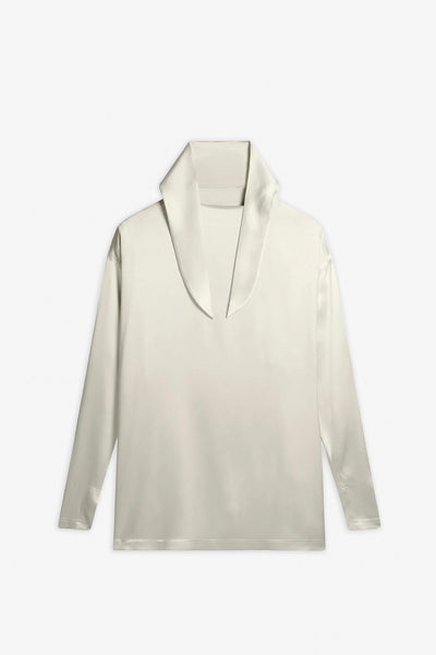 Liquid cream knot collar top