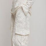 Liquid white cargo trousers