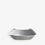 Silver geometric bowl on a white background