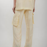 Crushed cargo vanilla trousers