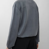 Zip grey polo top