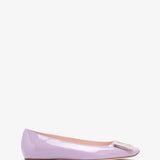 Trompette metal buckle violet patent ballerinas