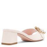 Tres Vivier white patent mules