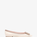 Gommettine white leather ballerinas