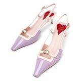 Viv Canard 55 violet slingbacks