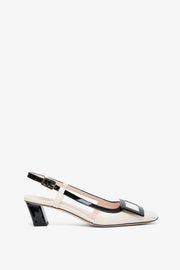 Belle Vivier 45 white slingbacks